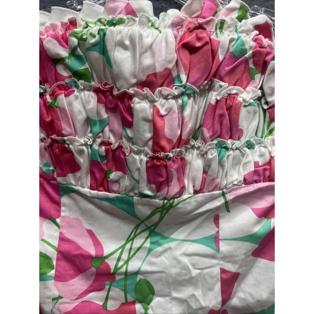 Lilly Pulitzer Franco Dress Classic White Had Me A Blast Floral Strapless Size 8 - Picture 5 of 14